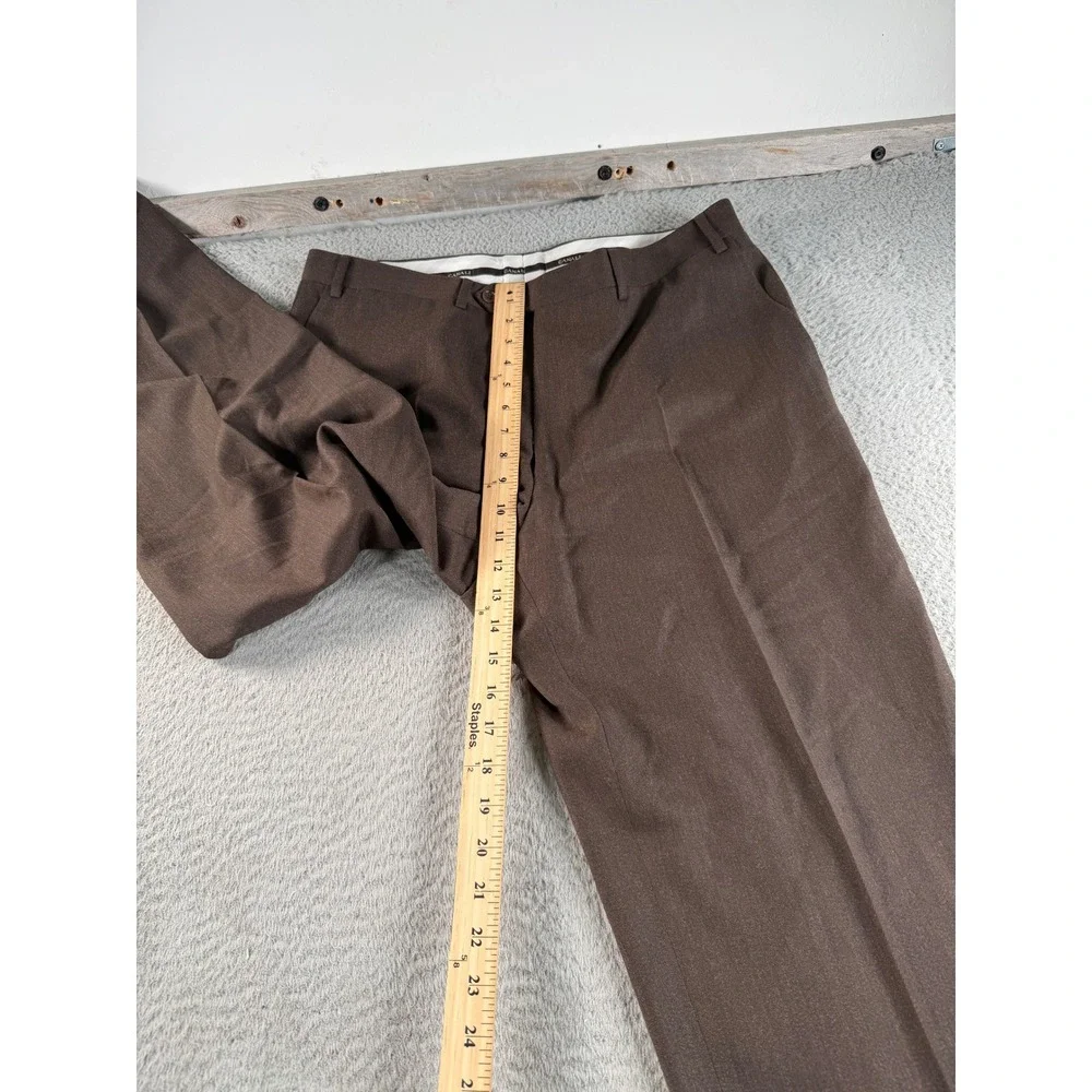 Canali Dress Pants Trousers Mens 34x28 Brown Pure Wool Italy Luxury Business